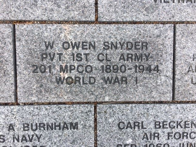 Example of an inscribed granite paver